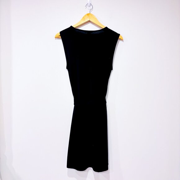 H&M Black Sleeveless Belted Knee-Length Dress | Classic | Small * - Picture 2 of 6